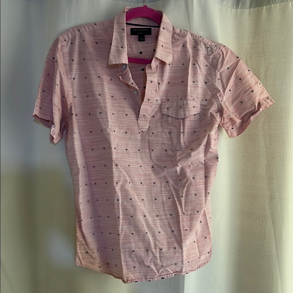 Banana Republic Men's Pink Striped Shirt